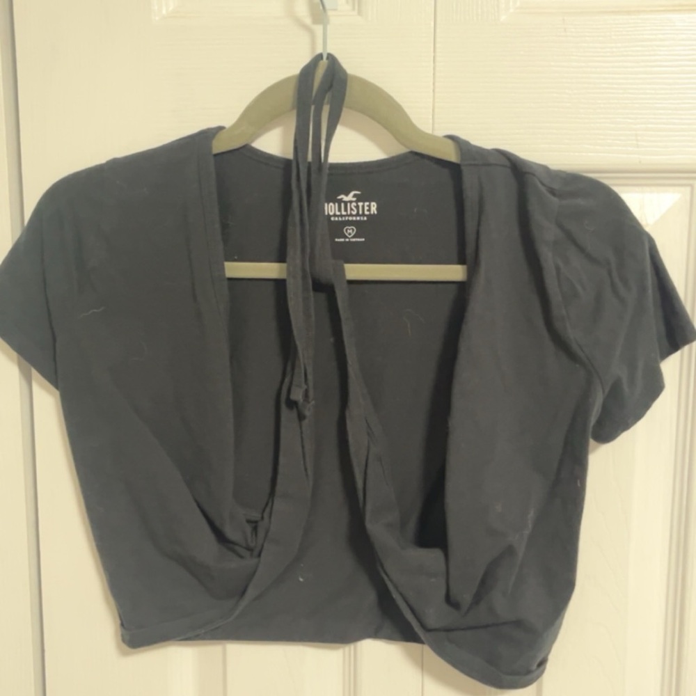 Hollister Black Wrap T-Shirt Crop Top